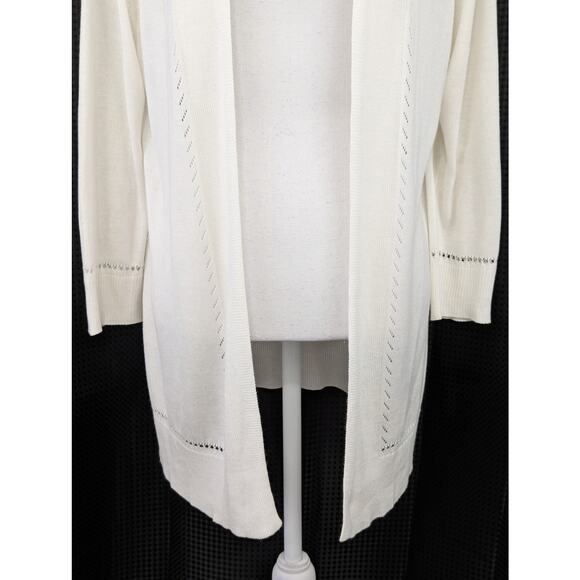 NWOT! LOFT OUTLET PETITE! LIGHTWEIGHT, DRAPEY CREAM DUSTER SWEATER, CARDI! SZ LP - Picture 4 of 8